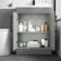 Avon Stone Grey Combination Vanity Basin and Boston Toilet 1100mm - Black Accents - Right Handed