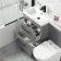 Avon Stone Grey Combination Basin Drawer and Boston Toilet 1100mm - Black Accents - Left Handed
