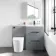Avon Stone Grey Combination Basin Drawer and Boston Toilet 1100mm - Black Accents - Right Handed