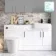 Harper Gloss White Combination Vanity Basin with Marble Top & Boston Toilet 1500mm - Black Accents