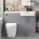 Harper Stone Grey Combination Vanity Basin and Boston Toilet 1200mm - Black Accents - Right Handed