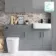 Harper Stone Grey Combination Vanity Basin and Boston Toilet 1500mm - Black Accents