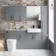 Harper Stone Grey Combination Vanity Basin with Marble Top & Boston Toilet 1500mm - Black Accents