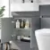 Foster Stone Grey Combination Vanity Basin and Boston Toilet 1200mm - Left Handed