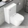 Curved Gloss White Slimline Back To Wall Unit and Boston Toilet