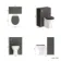 Traditional Graphite Grey Back To Wall Unit and Hudson Toilet with Wooden Seat