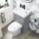 Ohio Stone Grey 2-In-1 Combined Wash Basin & Seattle Toilet 500mm