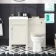Bermuda Chalk White  Combination Vanity Basin and Hudson Toilet with Wooden Seat 1000mm