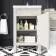 Bermuda Chalk White  Combination Vanity Basin and Hudson Toilet with Wooden Seat 1000mm