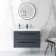 Elba Inky Blue Wall Hung Basin Drawer Vanity 800mm - Black Accents