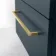 Elba Inky Blue Wall Hung Basin Drawer Vanity 600mm - Brushed Brass Accents