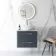 Elba Inky Blue Wall Hung Drawer Vanity with Marble Top & Oval Counter Top Basin 600mm - Brushed Brass Accents