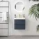 Corsica Inky Blue Wall Hung Slimline Basin Drawer Vanity 500mm