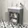Bermuda Dove Grey Basin Vanity 600mm - Brushed Brass Accents