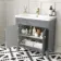 Bermuda Dove Grey Basin Vanity 800mm - Brushed Brass Accents