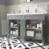 Bermuda Dove Grey Double Basin Vanity 1200mm - Brushed Brass Accents