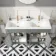 Bermuda Dove Grey Double Basin Vanity 1200mm - Brushed Brass Accents