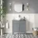 Bermuda Dove Grey Vanity with Round Counter Top Basin 800mm - Brushed Brass Accents