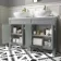 Bermuda Dove Grey Vanity with Marble Top & Oval Counter Top Basin 1200mm - Brushed Brass Accents