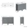 Bermuda Dove Grey Vanity with Marble Top & Oval Counter Top Basin 1200mm - Brushed Brass Accents