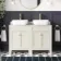 Bermuda Chalk White with Marble Top & Curved Counter Top Basin 1200mm - Brushed Brass Accents