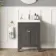 Bermuda Graphite Grey Basin Vanity 600mm - Brushed Brass Accents