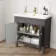 Bermuda Graphite Grey Basin Vanity 800mm - Brushed Brass Accents