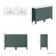 Bermuda Midnight Green Double Basin Vanity 1200mm