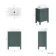 Bermuda Midnight Green Vanity with Marble Top & Curved Counter Top Basin 600mm