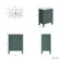 Bermuda Midnight Green Basin Vanity 600mm - Brushed Brass Accents