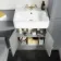 Monaco Dove Grey Basin Vanity and Back To Wall Toilet Unit 1200mm (Excludes Pan & Cistern) - Brushed Brass Accents