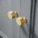 Monaco Dove Grey Combination Vanity Basin with Marble Top 1200mm (Excludes Pan & Cistern) - Brushed Brass Accents