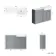 Monaco Dove Grey Combination Vanity Traditional Basin with Marble Top 1200mm (Excludes Pan & Cistern) - Brushed Brass Accents