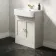 Monaco Chalk White Basin Vanity 600mm - Brushed Brass Accents