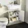 Monaco Chalk White Basin Vanity 600mm - Brushed Brass Accents