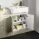 Monaco Chalk White Combination Vanity Basin 1500mm (Excludes Pan & Cistern) - Brushed Brass Accents