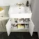Monaco Chalk White Combination Vanity Basin 1500mm (Excludes Pan & Cistern) - Brushed Brass Accents