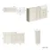 Monaco Chalk White Combination Vanity Basin 1500mm (Excludes Pan & Cistern) - Brushed Brass Accents