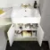 Monaco Chalk White Combination Vanity Basin with Marble Top 1200mm (Excludes Pan & Cistern) - Brushed Brass Accents