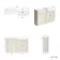 Monaco Chalk White Combination Vanity Basin with Marble Top 1200mm (Excludes Pan & Cistern) - Brushed Brass Accents