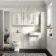 Monaco Chalk White Combination Vanity Basin with Marble Top 1500mm (Excludes Pan & Cistern) - Brushed Brass Accents