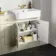Monaco Chalk White Combination Vanity Basin with Marble Top 1500mm (Excludes Pan & Cistern) - Brushed Brass Accents