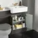 Monaco Graphite Grey Combination Vanity Basin with Marble Top 1200mm (Excludes Pan & Cistern) - Brushed Brass Accents