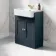 Monaco Inky Blue Basin Vanity 600mm - Brushed Brass Accents