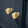 Monaco Inky Blue Basin Vanity 600mm - Brushed Brass Accents