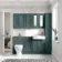 Monaco Midnight Green Combination Vanity Basin and Seattle Toilet 1500mm