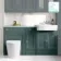 Monaco Midnight Green Combination Vanity Basin with Marble Top and Boston Toilet 1500mm