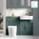 Monaco Midnight Green Combination Vanity Traditional Basin and Boston Toilet 1200mm