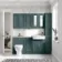 Monaco Midnight Green Combination Vanity Traditional Basin with Marble Top and Seattle Toilet 1500mm