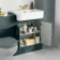 Monaco Midnight Green Basin Vanity and Back To Wall Unit 1200mm (Excludes Pan & Cistern) - Brushed Brass Accents